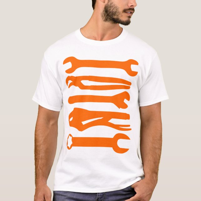 Camiseta Herramientas - Naranja (Anverso)
