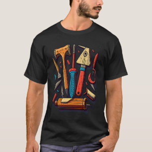 Camiseta Herramientas para el dibujante de madera para el c