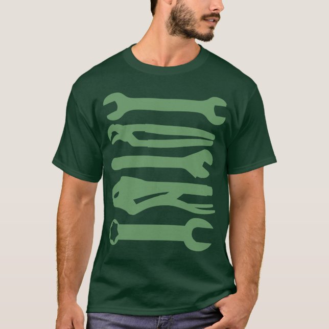 Camiseta Herramientas - Verde del ejército (Anverso)