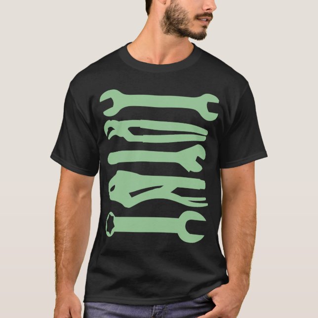Camiseta Herramientas - Verde oscuro (Anverso)