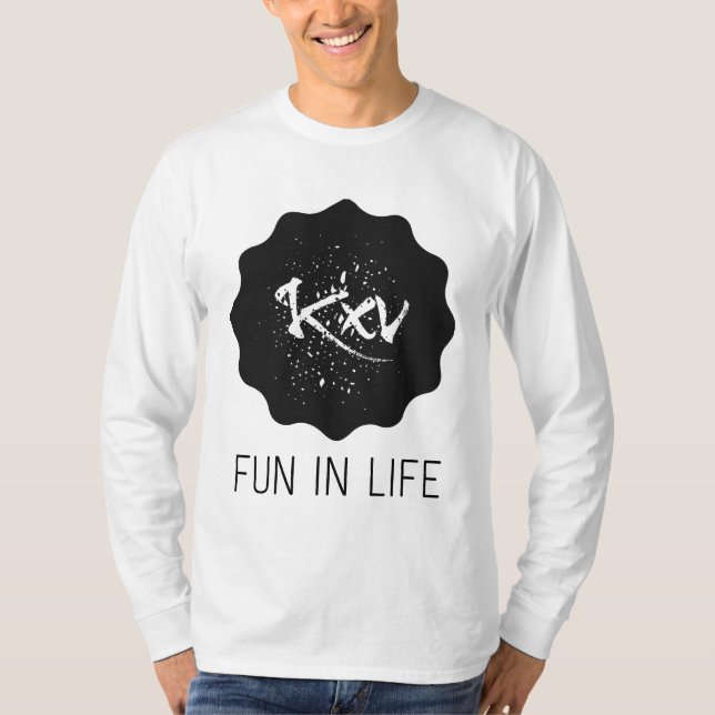 Camiseta Herren Langarm Shirt Fun in Life  (Anverso)