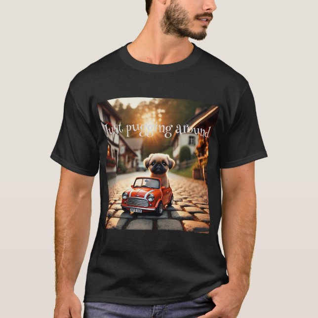 Camiseta Herren-T-Shirt Mops im Mini Morris (Anverso)