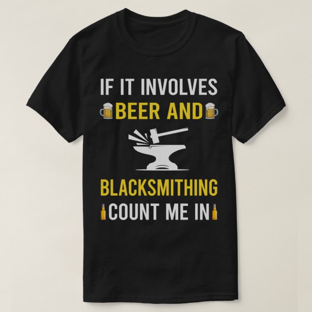 Camiseta Herrero De Cerveza Y Herrería (Diseño del anverso)