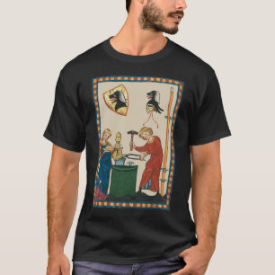 Camiseta Herrero Forjando Casco Arte Medieval