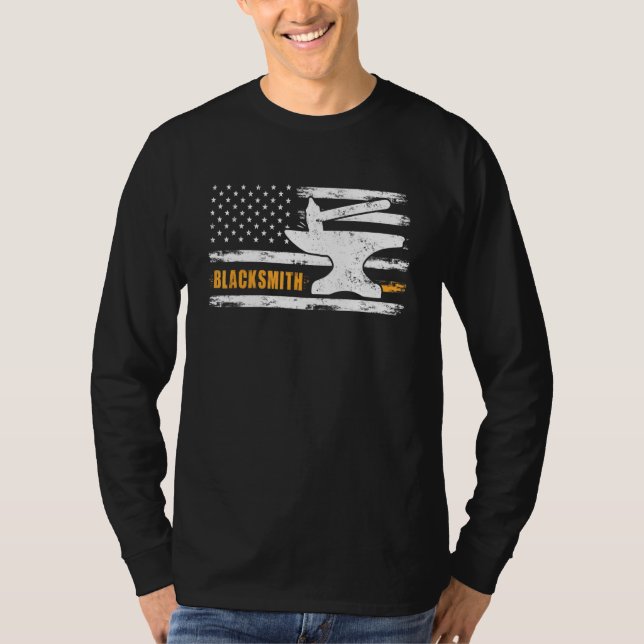Camiseta Herrero Martillo Anvil Bandera Cuchilla Maker Acer (Anverso)