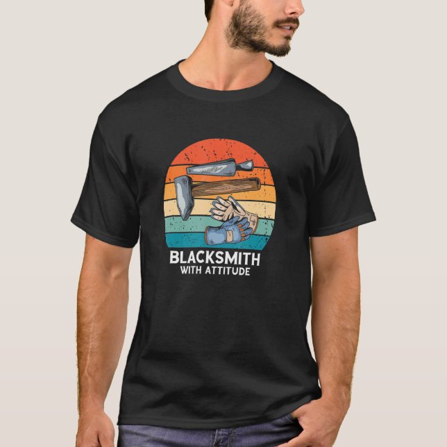 Camiseta Herrero Retro Con Actitude Forge Tools Blacksm (Anverso)