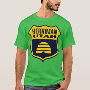 Camiseta Herriman Utah Bandera Retro Escudo Amarillo