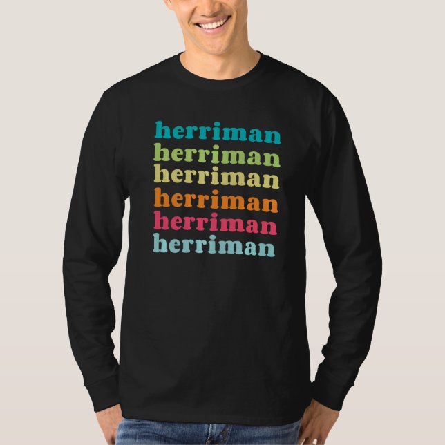 Camiseta Herriman Utah UT Colorido Texto Repetido (Anverso)