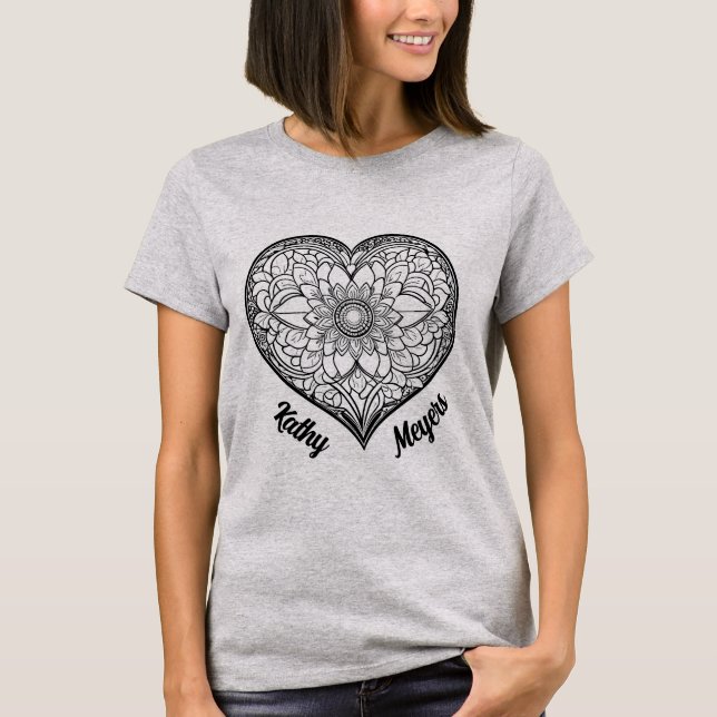 Camiseta Herz mit Ornamenten (Anverso)
