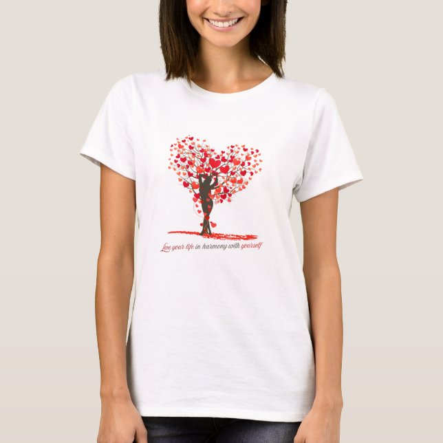 Camiseta Herzbaum T-Shirt für innere Balance (Anverso)