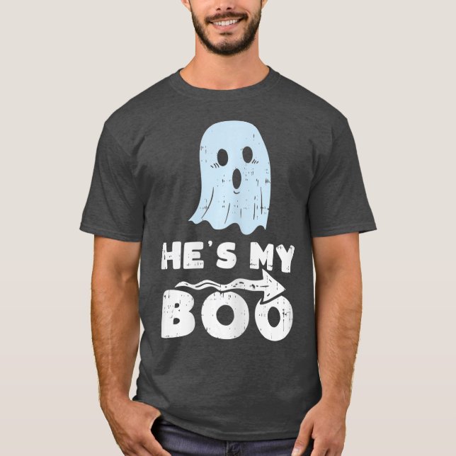 Camiseta Hes My Boo Cute Matching Couple Halloween (Anverso)