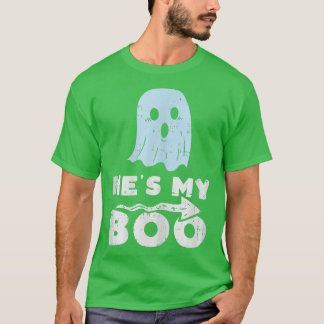 Camiseta Hes My Boo Cute Pareja Matanza Costuma Halloween