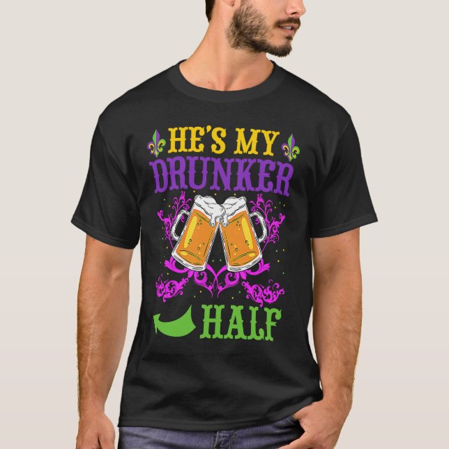 Camiseta He's My Drunker Half Matching Couple Girlfriend Ma (Anverso)
