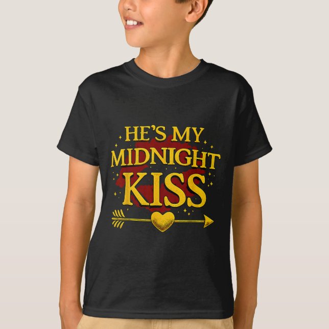 Camiseta He's My Midnight Kiss Matching Couples Valentine’s (Anverso)