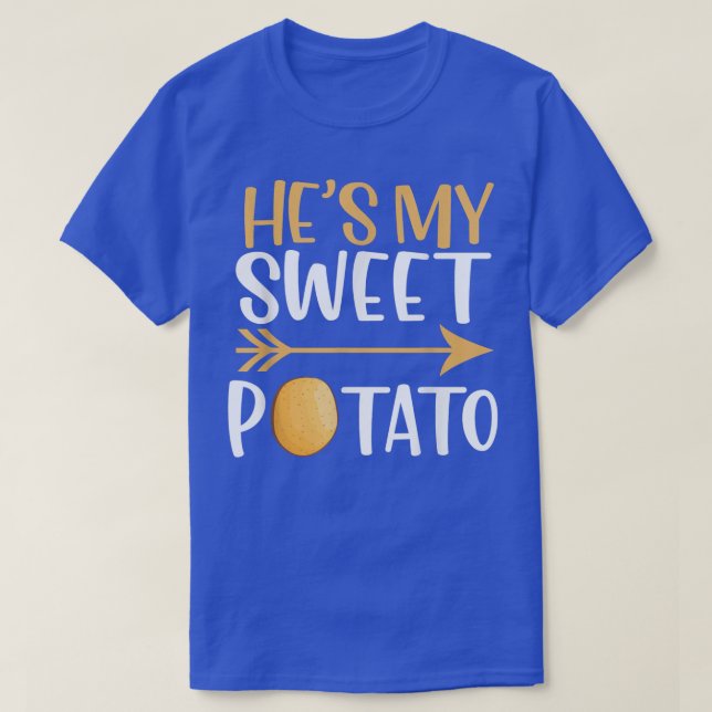 Camiseta He's My Sweet Potato Funny Thanksgiving Couple Mat (Diseño del anverso)