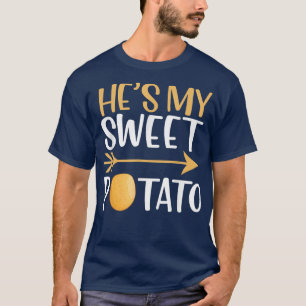 Camiseta He's My Sweet Potato Funny Thanksgiving Couple Mat