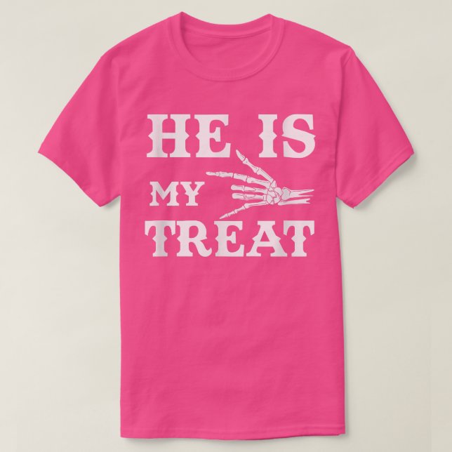 Camiseta Hes My Treat Halloween Skeleton Guitar Rock 1639 (Diseño del anverso)