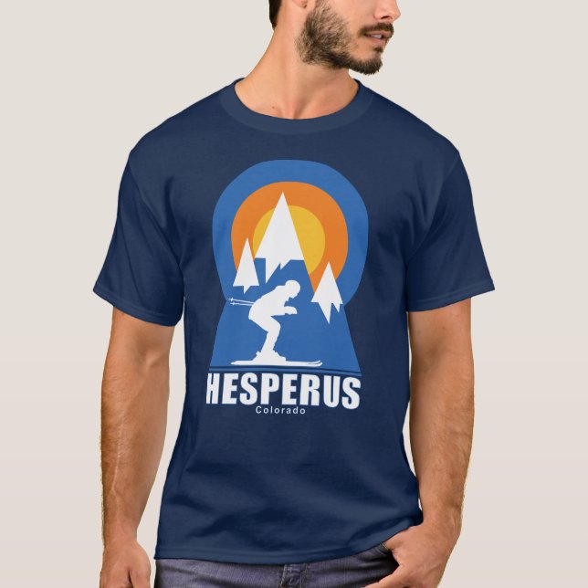 Camiseta Hesperus Ski Sunset Retro T-Shirt (Anverso)