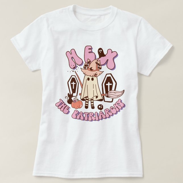 Camiseta Hex El Patriarcado, Groovy Witch Halloween Camiset (Diseño del anverso)