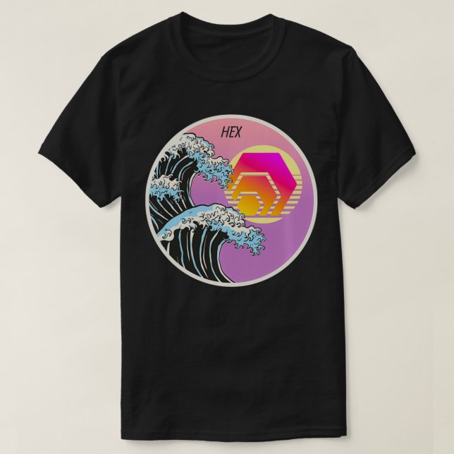 Camiseta HEX Japanese Art Wave Crypto Cryptocurrency Logo  (Diseño del anverso)