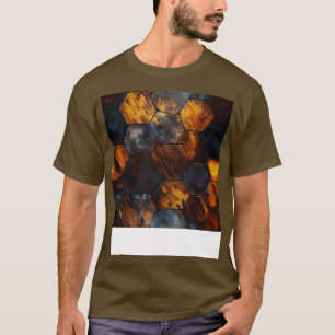 Camiseta Hexageres cristalinos de la madera geométrica en A