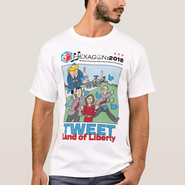 Camiseta Hexágono 2018: Tierra del pío de la libertad, (Anverso)