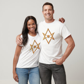 Camiseta Hexagram de Unicursal dorado - símbolo del téléxic