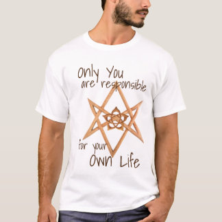 Camiseta Hexagram Unicursal de madera y Lotus