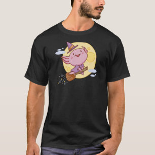 Camiseta HEXALOTL Ajolote Bruja Divertida Halloween Kawaii 