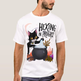 Camiseta Hexing in Progress Cat T-Shirt - Witchy Black Cat