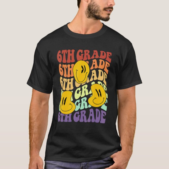 Camiseta hey 6th sixth grade teacher Back To School Retro s (Anverso)