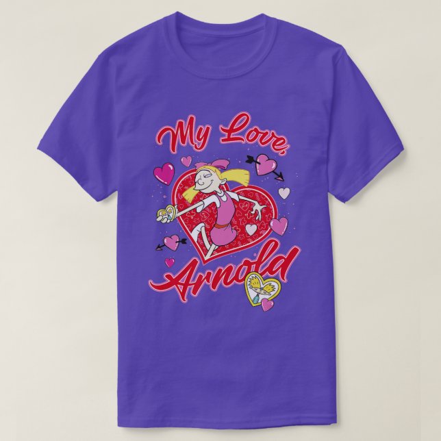 Camiseta ¡Hey Arnold! El día de San Valentín Helga My Love, (Diseño del anverso)