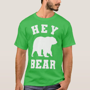 Camiseta Hey Bear! Funny Hiking Outdoors Black Grizzly Bear