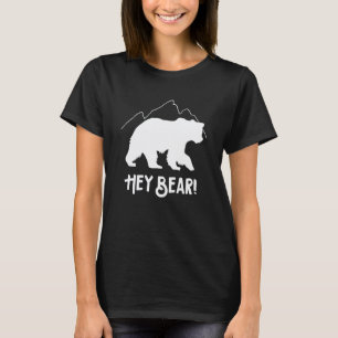 Camiseta ¡Hey Bear! Oso Grizzly Negro Divertido al Aire Lib