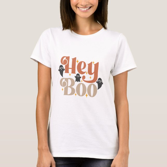 Camiseta Hey Boo Boho Halloween Hey Boo Ghost (Anverso)