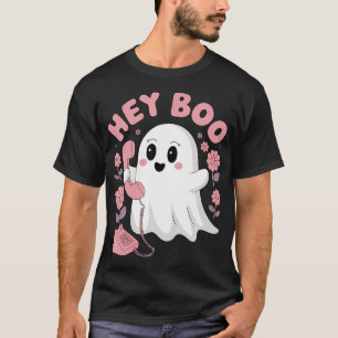 Camiseta Hey Boo Cute Fantasma Graciosa Chicas Halloween Ni