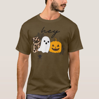 Camiseta Hey Boo Funny Halloween Calabaza Fantasía Leopa