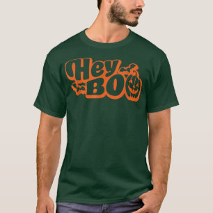 Camiseta Hey Boo Gracioso Cuidado Halloween Fantasma Calaba