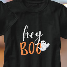 Hey Boo Naranja Black Funny Halloween Ghost