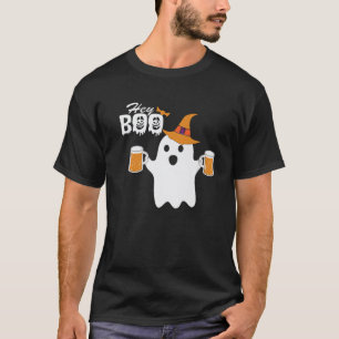 Camiseta Hey Boo Season Funny Halloween Fall Ghost Boo Wome