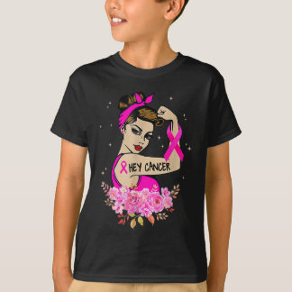 Camiseta Hey Camisas de Cáncer Pink Mama Cancer Awareness S