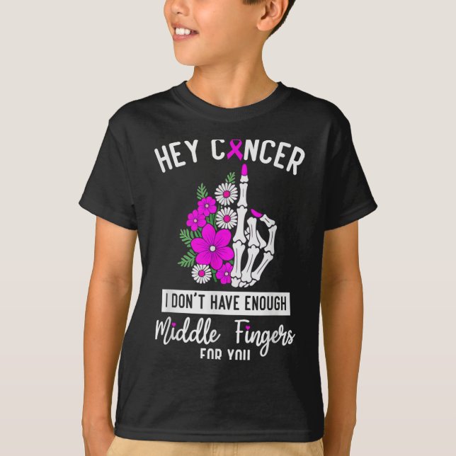 Camiseta Hey Cáncer No Tengo Suficientes Dedos Medianos Par (Anverso)