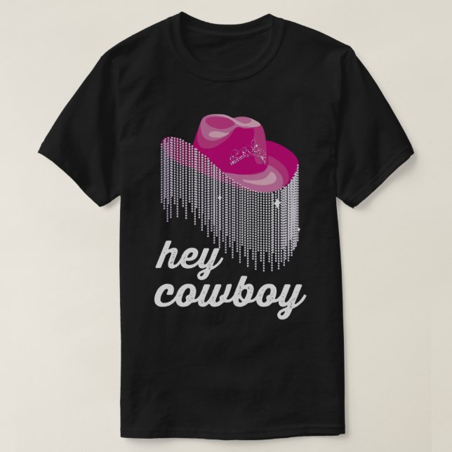Camiseta Hey Cowboy Funny Cowgirl Gorra (Diseño del anverso)