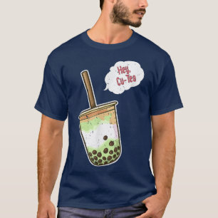 Camiseta Hey Cu Tea Bubble Tea Boba Leche Tea Kawaii - Dulc