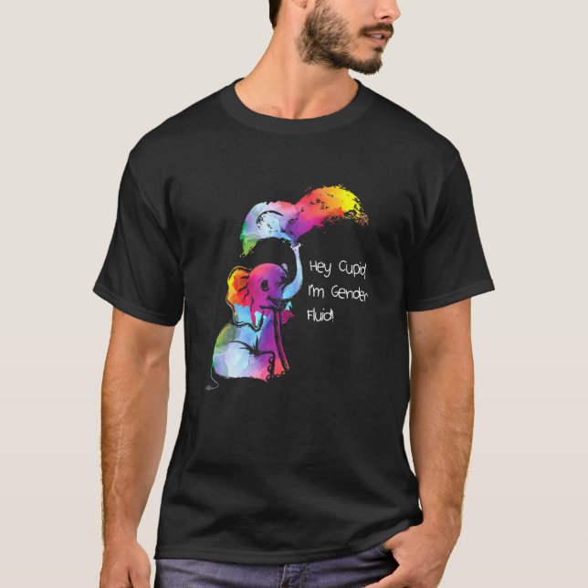 Camiseta Hey Cupid Im Género Fluid Rainbow Género Neutral P (Anverso)