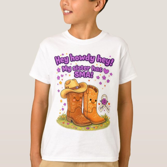 Camiseta Hey Howdy Hey! My sister has SMA! T-shirt (Anverso)