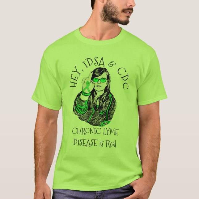 Camiseta Hey, IDSA y CDC Lyme Disease (Anverso)