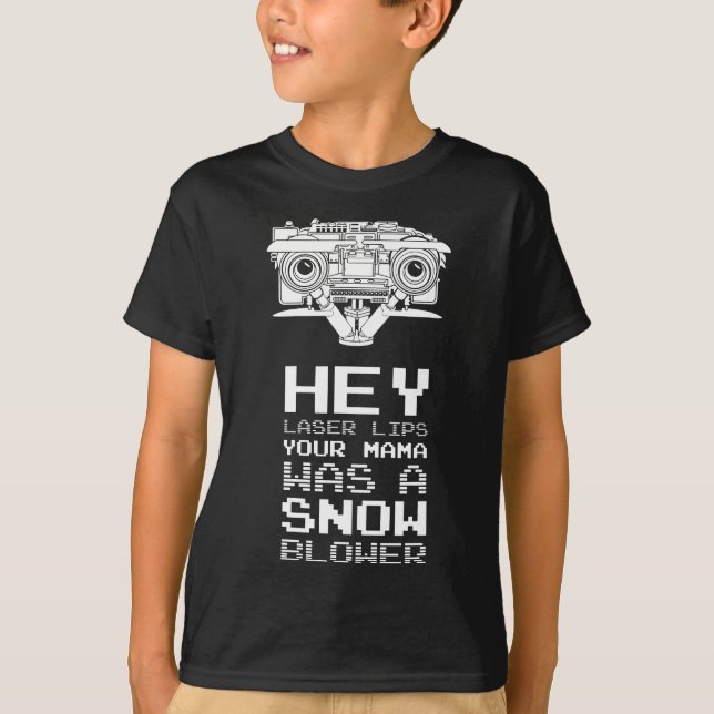 Camiseta Hey, Láser Liga, tu mamá era una soplona (Anverso)