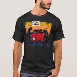 Camiseta Hey Look A Menú Camping Camper, Funn Retro Vintage