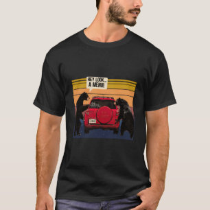 Camiseta Hey Look A Menú Camping Camper Retro Vintage Funny